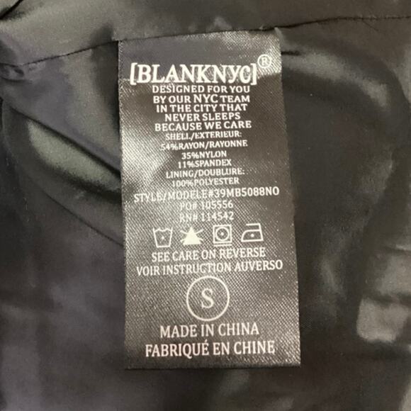 BlankNYC Women's Black Asymmetrical Zip Collar Moto Biker Bomber Coat Jacket S - Picture 5 of 5